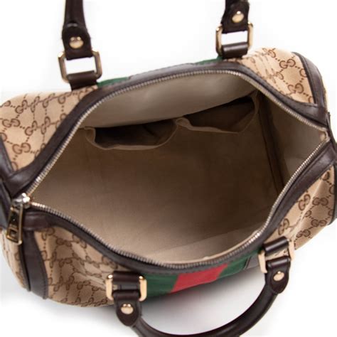 gucci vintage web boston bag ราคา|Gucci canvas bag.